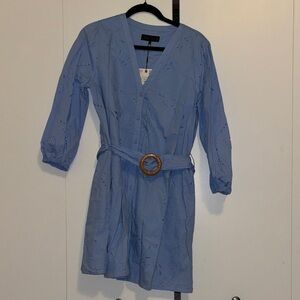 Zara Blue Long Sleeve Dress